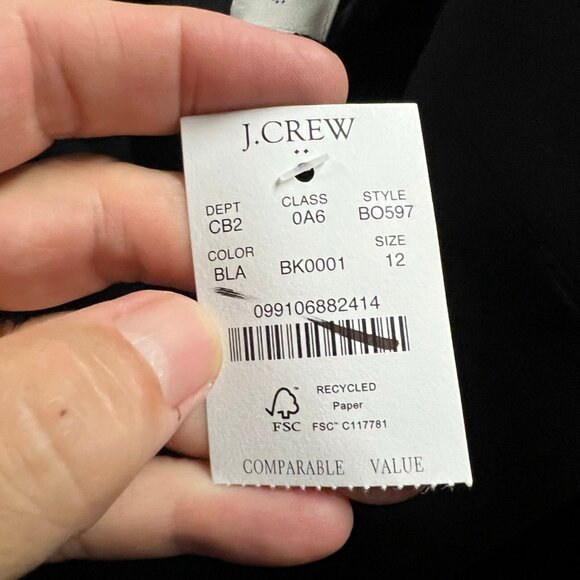 J.Crew $198 One Button Blazer in Black Size 12 BO597 - Picture 6 of 7